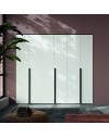 Armadio 6 ante battenti bianco portland e maniglie nero opaco Coco 276x60,3x250h