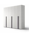 Armadio 6 ante battenti bianco portland e maniglie nero opaco Coco 276x60,3x250h