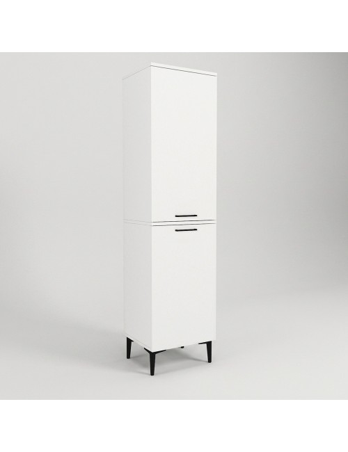 Mobile Multiuso Singa Bianco con Cesto Porta Biancheria e Ripiani – 180 cm