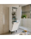 Mobile Multiuso Singa Bianco con Cesto Porta Biancheria e Ripiani – 180 cm