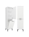 Mobile Multiuso Singa Bianco con Cesto Porta Biancheria e Ripiani – 180 cm