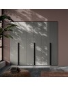 Armadio 6 ante battenti cemento e maniglie nero opaco Coco 276x60,3x250h