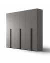 Armadio 6 ante battenti cemento e maniglie nero opaco Coco 276x60,3x250h