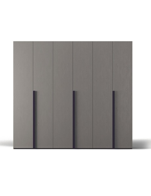 Armadio 6 ante battenti bianco frassinato e cemento 276x60,3x252h
