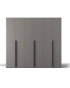 Armadio 6 ante battenti cemento e maniglie nero opaco Coco 276x60,3x250h
