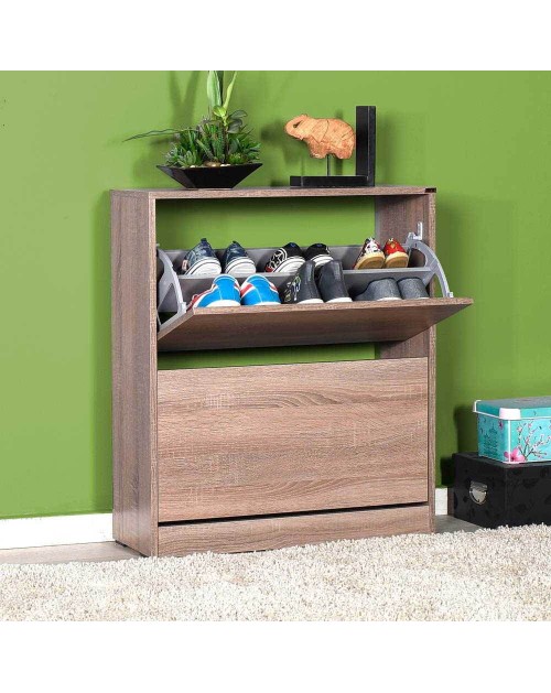 Scarpiera due ante a ribalta SHC520LT1 colore rovere tartufo