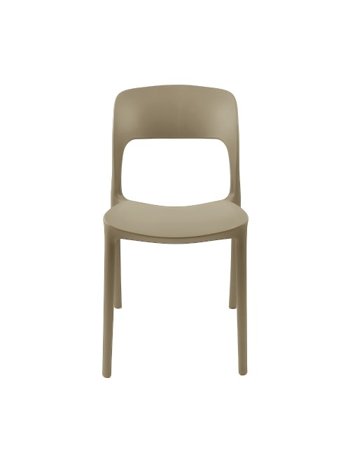 Set 4 Sedia in Polipropilene Vela Impilabili Tortora – Profilo Curvo e Design Essenziale