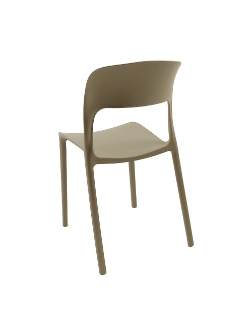 Set 4 Sedia in Polipropilene Vela Impilabili Tortora – Profilo Curvo e Design Essenziale