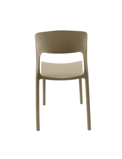 Set 4 Sedia in Polipropilene Vela Impilabili Tortora – Profilo Curvo e Design Essenziale