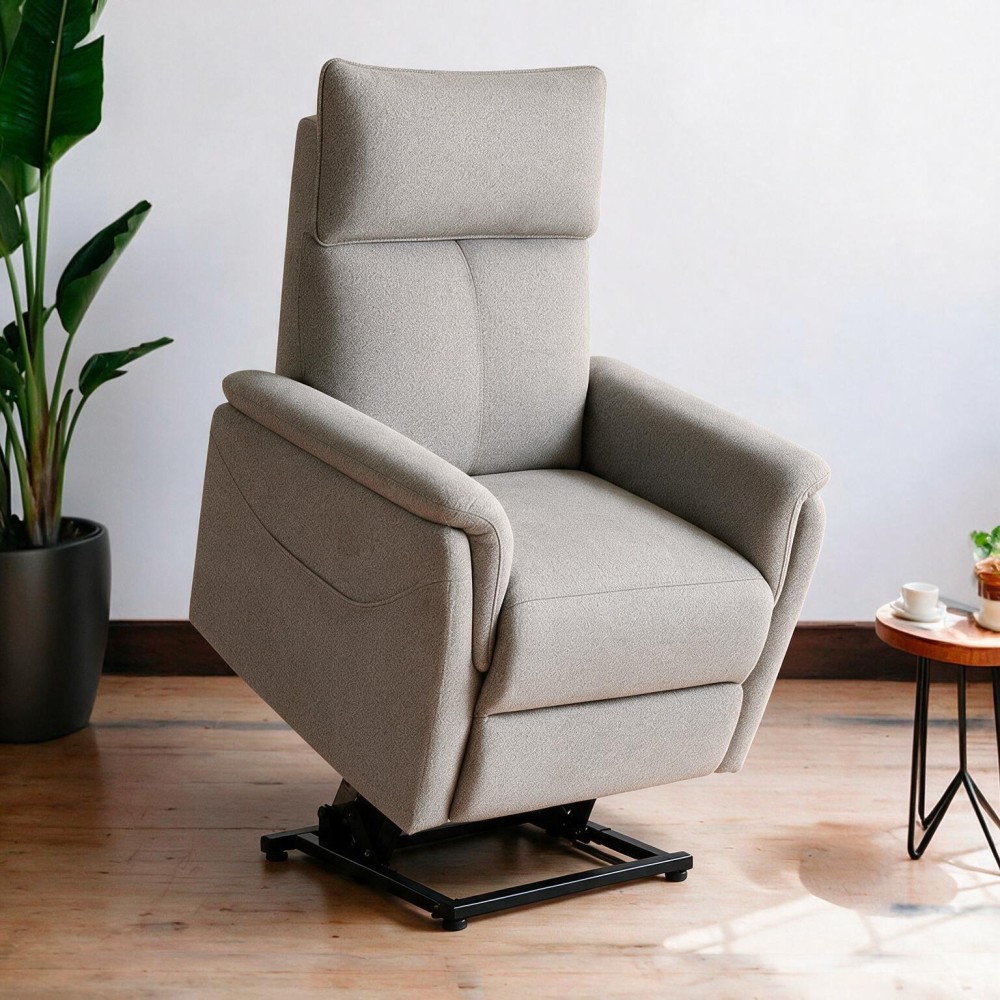 Poltrona Alzapersona Motion con Recliner Elettrico in Tessuto Beige – Massimo Comfort e Autonomia