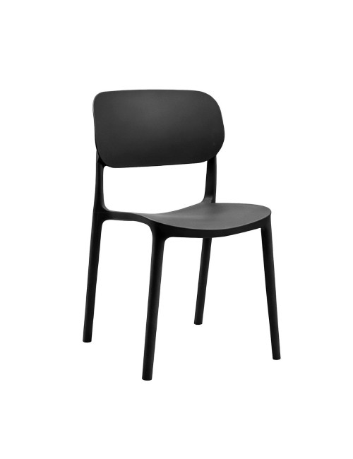 Set 4 Sedia in Polipropilene Loop Impilabili Grigio Scuro – Design Moderno e Leggero