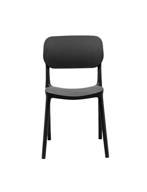 Set 4 Sedia in Polipropilene Loop Impilabili Grigio Scuro – Design Moderno e Leggero