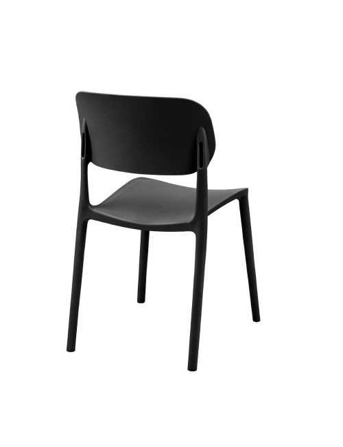 Set 4 Sedia in Polipropilene Loop Impilabili Grigio Scuro – Design Moderno e Leggero