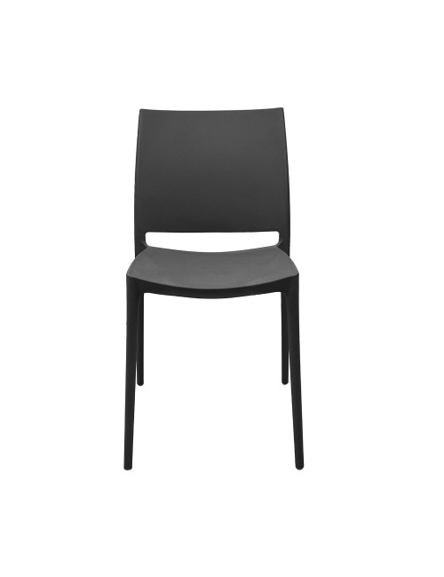 Set 4 Sedia in Polipropilene Sfera Impilabili Grigio Scuro – Linea Moderna e Compatta