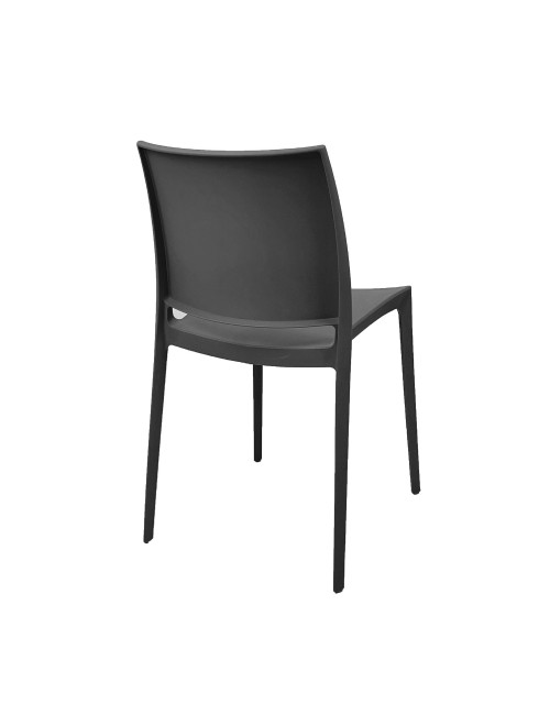 Set 4 Sedia in Polipropilene Sfera Impilabili Grigio Scuro – Linea Moderna e Compatta