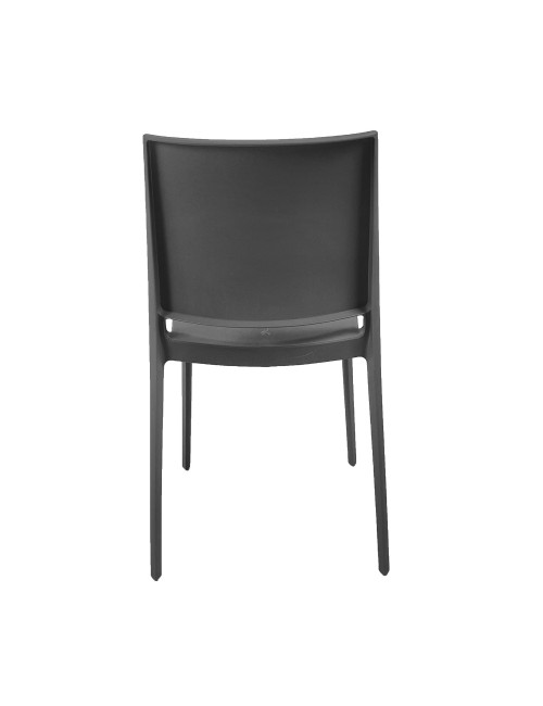 Set 4 Sedia in Polipropilene Sfera Impilabili Grigio Scuro – Linea Moderna e Compatta