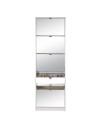 Scarpiera specchio Koblenz 5 ante ribalta colore bianco