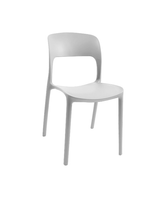 Set 4 Sedia in Polipropilene Vela Impilabili Bianco – Profilo Curvo e Design Essenziale