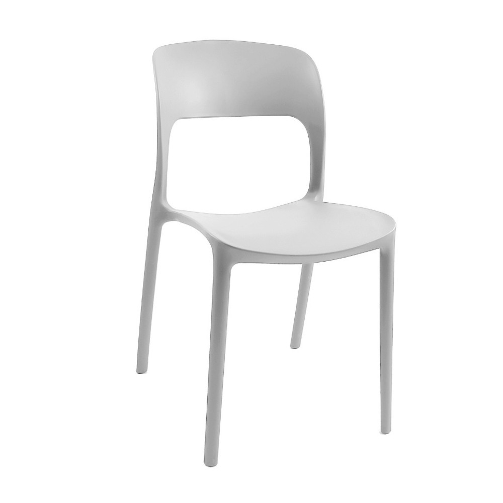 Set 4 Sedia in Polipropilene Vela Impilabili Bianco – Profilo Curvo e Design Essenziale