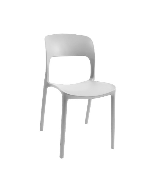 Set 4 Sedia in Polipropilene Vela Impilabili Bianco – Profilo Curvo e Design Essenziale