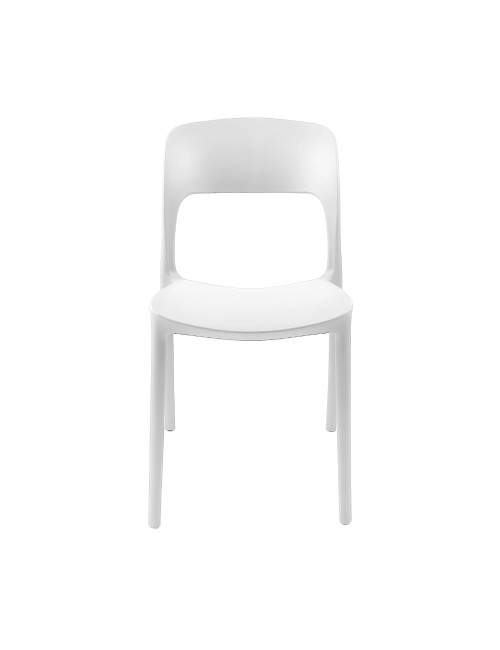 Set 4 Sedia in Polipropilene Vela Impilabili Bianco – Profilo Curvo e Design Essenziale