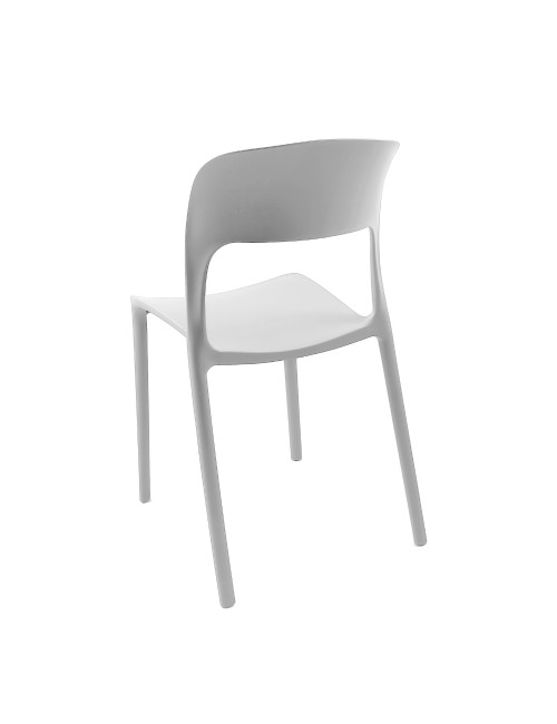 Set 4 Sedia in Polipropilene Vela Impilabili Bianco – Profilo Curvo e Design Essenziale