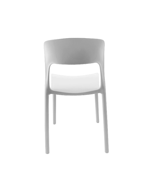 Set 4 Sedia in Polipropilene Vela Impilabili Bianco – Profilo Curvo e Design Essenziale