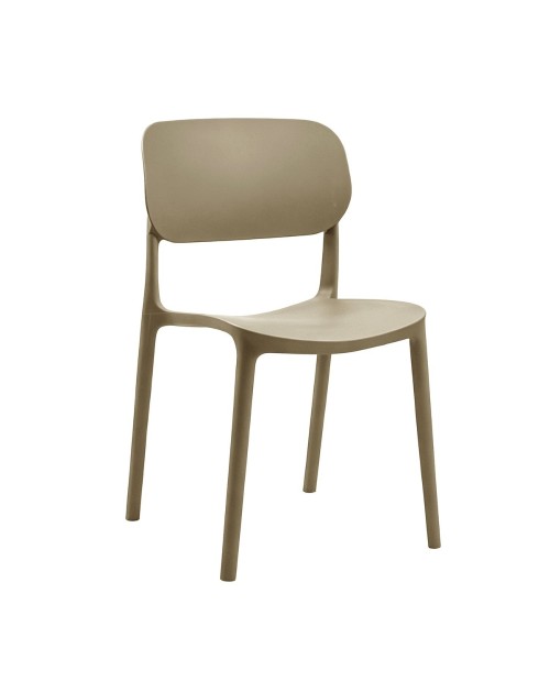 Set 4 Sedia in Polipropilene Loop Impilabili Tortora – Design Moderno e Leggero