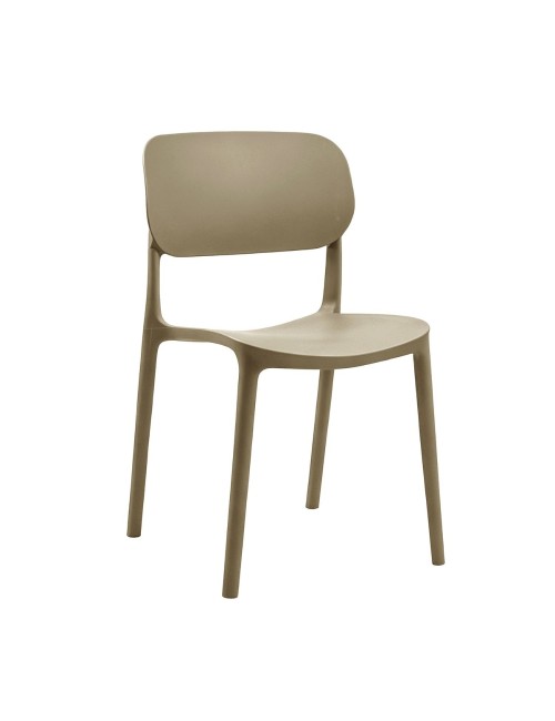Set 4 Sedia in Polipropilene Loop Impilabili Tortora – Design Moderno e Leggero