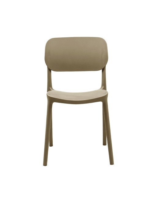 Set 4 Sedia in Polipropilene Loop Impilabili Tortora – Design Moderno e Leggero
