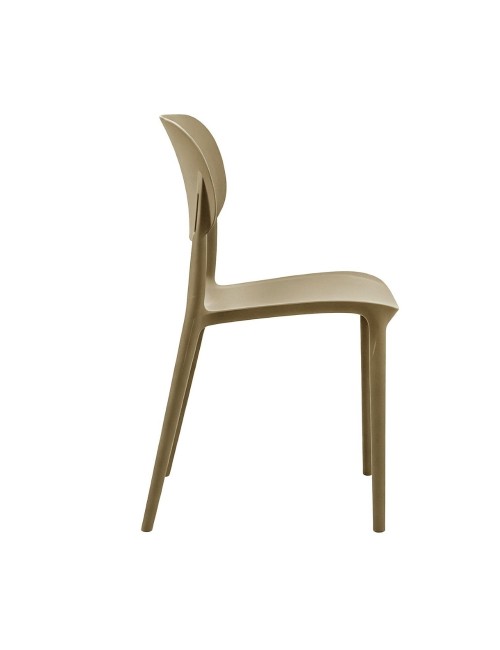 Set 4 Sedia in Polipropilene Loop Impilabili Tortora – Design Moderno e Leggero