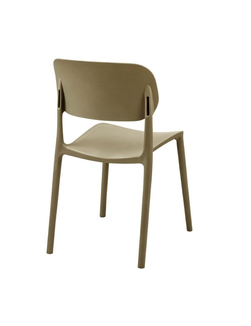 Set 4 Sedia in Polipropilene Loop Impilabili Tortora – Design Moderno e Leggero