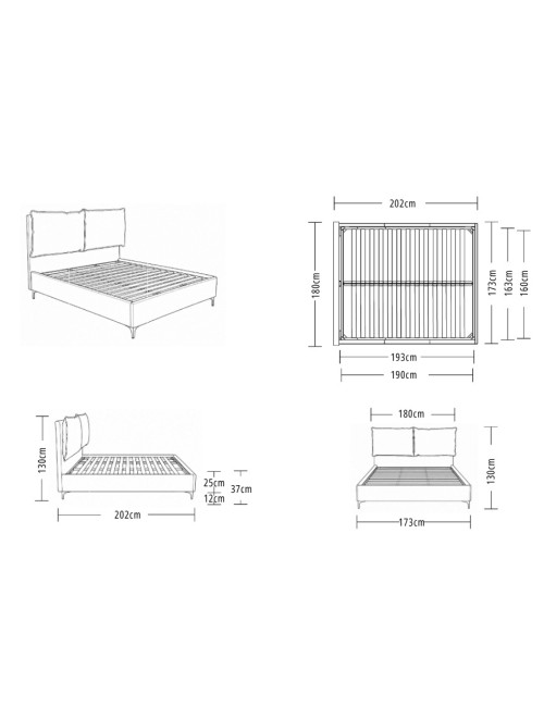 Letto Matrimoniale Vogue con Contenitore in Tessuto Tortora – Eleganza e Comfort con Cuscini Imbottiti