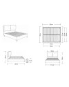 Letto Matrimoniale Vogue con Contenitore in Tessuto Grigio Chiaro – Eleganza e Comfort con Cuscini Imbottiti