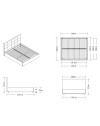 Letto Matrimoniale contenitore Ascoli 180x200 tessuto idrorepellente Aragon tortora