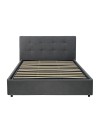 Letto Matrimoniale contenitore Ascoli 180x208x127H tessuto colore ash grigio
