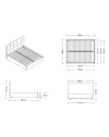 Letto Matrimoniale contenitore Ascoli 180x208x127H tessuto colore ash grigio