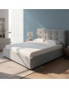 Letto una piazza e mezza con contenitore Ascoli 120x190 tessuto Enjoy colore grigio