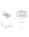 Letto una piazza e mezza con contenitore Ascoli 120x190 tessuto Enjoy colore grigio