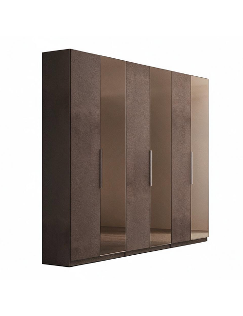Armadio 6 Ante Battenti con Specchi Bronzati Mustella 275x55x240h