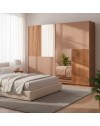 Armadio 2 ante scorrevoli con specchi Quinn 275x59x240h colore bronzo e noce mercure