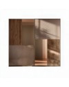 Armadio 2 ante scorrevoli con specchi Quinn 275x59x240h colore bronzo e noce mercure
