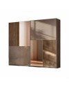 Armadio 2 ante scorrevoli con specchi Quinn 275x59x240h colore bronzo e noce mercure