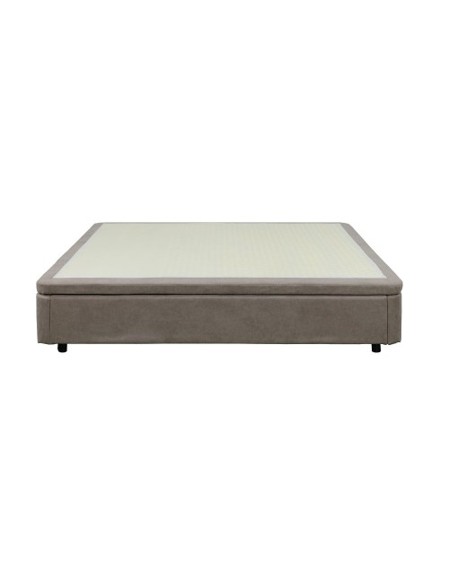 Letto matrimoniale Sommier con contenitore in tessuto taupe 162x192x39H – Praticità compatta