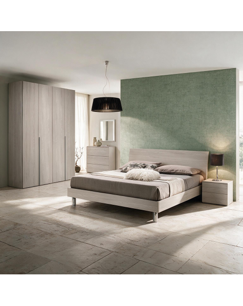 Camera da Letto Completa Urano con Armadio 4 Ante – Olmo Perla