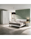 Camera da Letto Completa Urano con Armadio 4 Ante – Bianco Larice