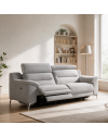 Divano Egeo 3 Posti con 2 Recliner Elettrici in Tessuto Grigio 214x97x96 – Comfort e Design Moderno