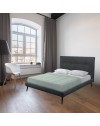 Letto matrimoniale con rete inclusa Stiletto tessuto colore ash grigio