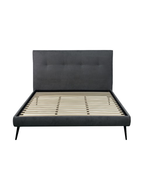 Letto Matrimoniale con Rete Inclusa Stiletto Tessuto Colore Ash Grigio