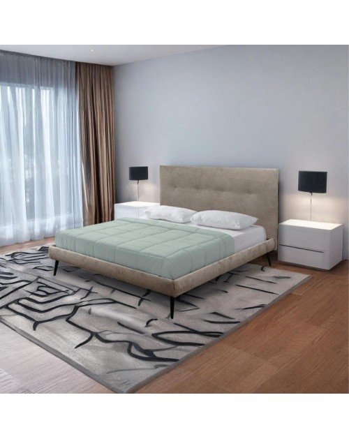 Letto matrimoniale con rete inclusa Stiletto tessuto colore Tortora